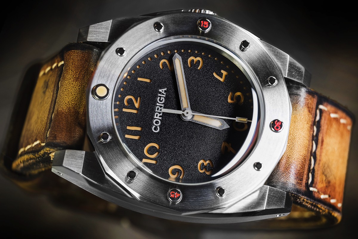 Corrigia02 Steel Black Diver Watch