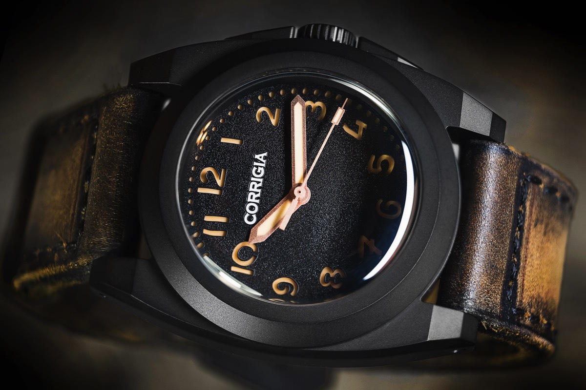 Corrigia03 DLC Black Diver Watch